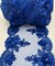 Royal Blue 3D Wide Floral Sequin & Mesh with Pearls Lace Trim for Table Runner 22"